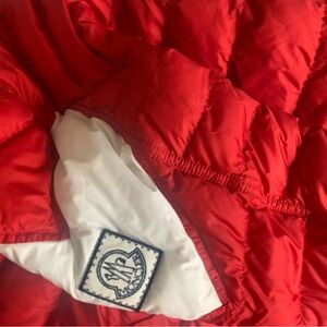 Moncler Gamme Bleu Vibrant Red Puffer Jacket for Kids